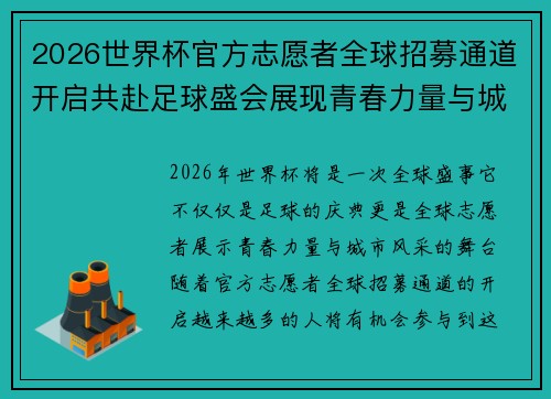 2026世界杯官方志愿者全球招募通道开启共赴足球盛会展现青春力量与城市风采
